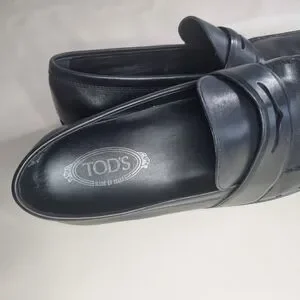Tod\'s Black Leather Platform Loafers Made in Italy – Size 13 (EUR 47) Tod main image 4